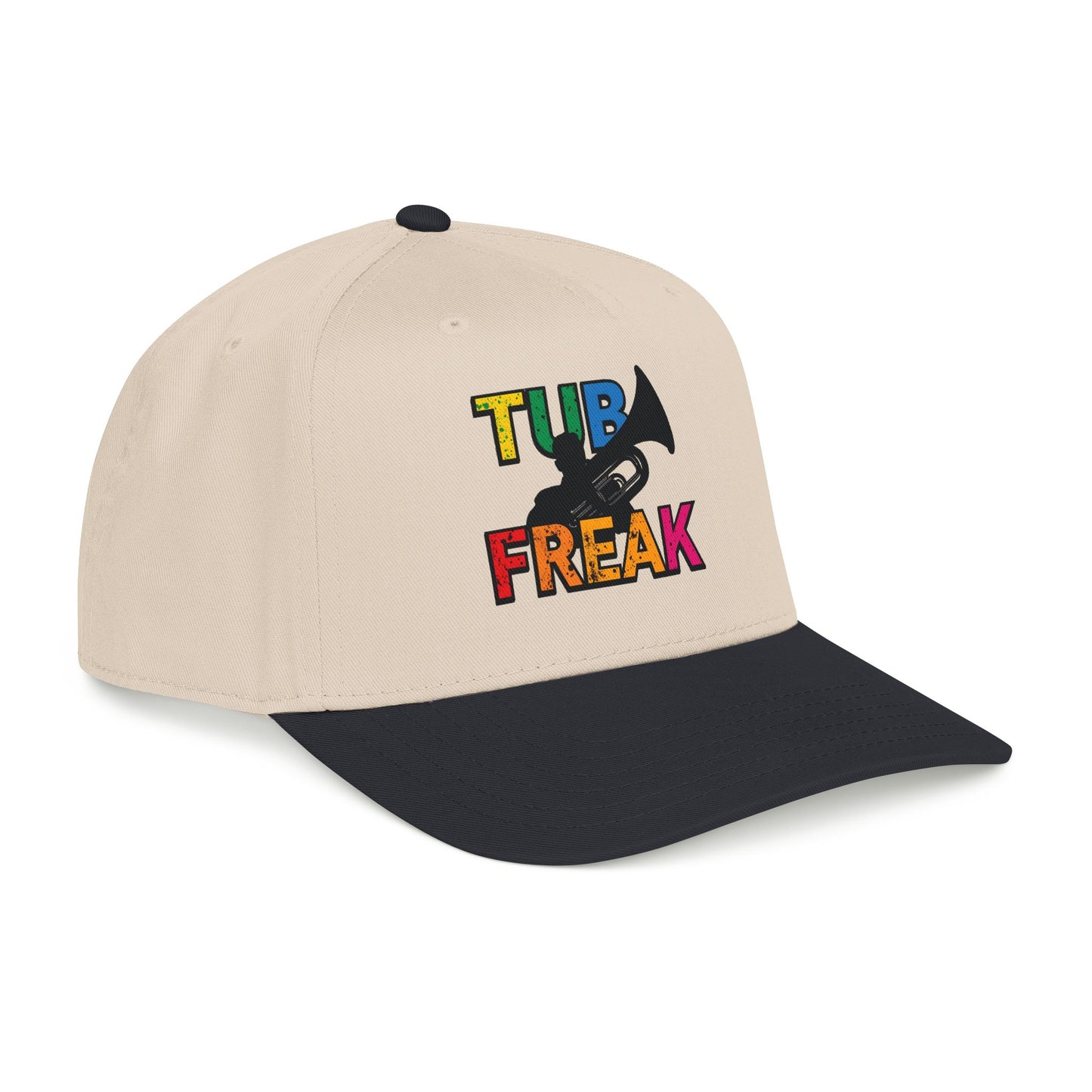 Tuba Player Baseball Cap — Colorful Retro Band Embroidered Hat