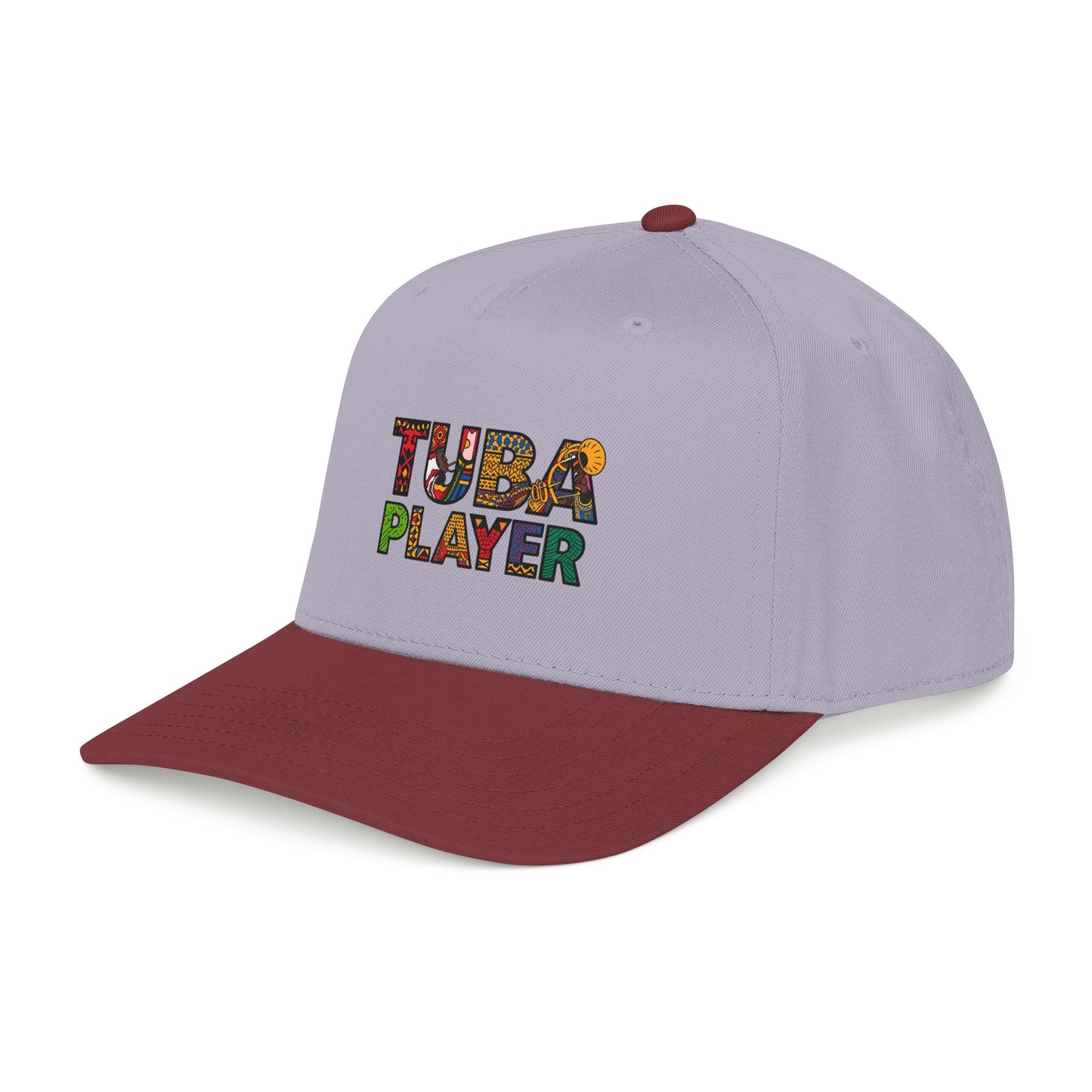 Tuba Player Baseball Cap — Colorful Retro Band Embroidered Hat
