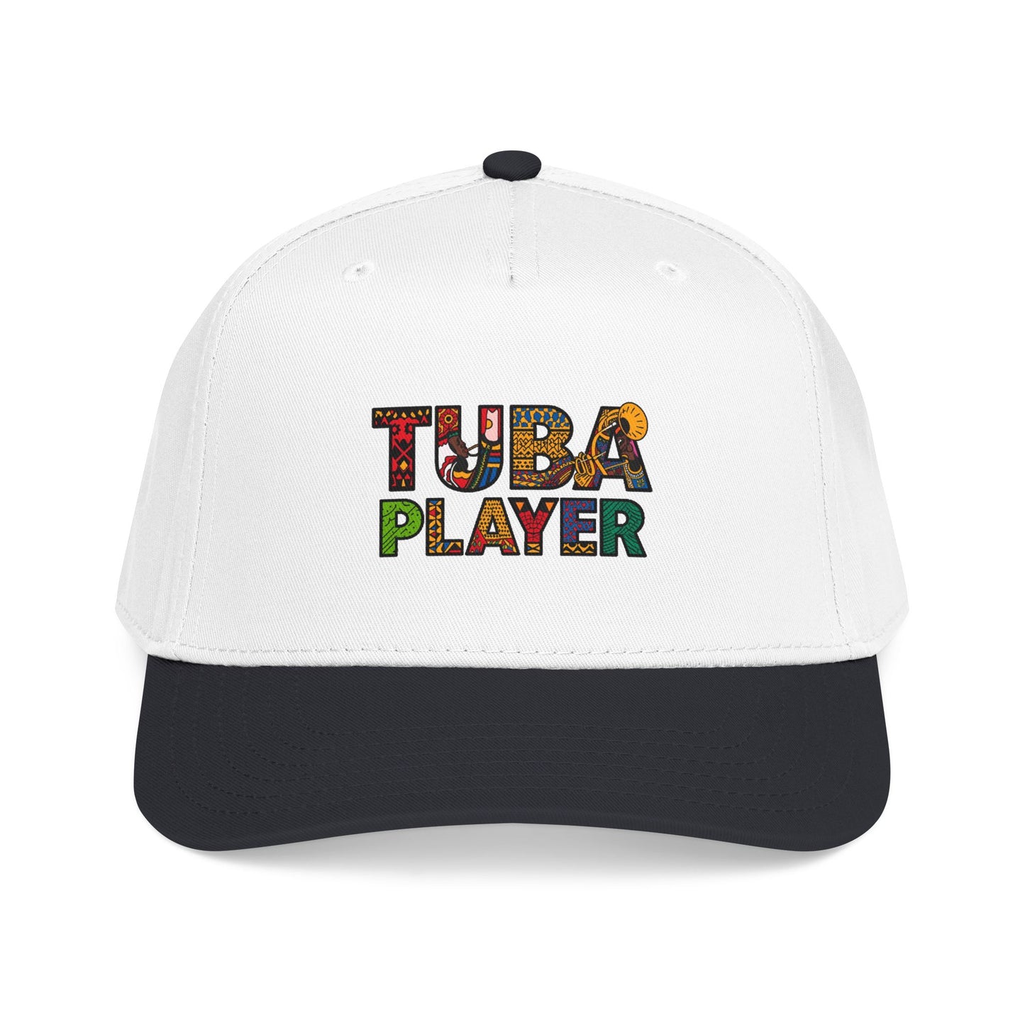 Tuba Player Baseball Cap — Colorful Retro Band Embroidered Hat