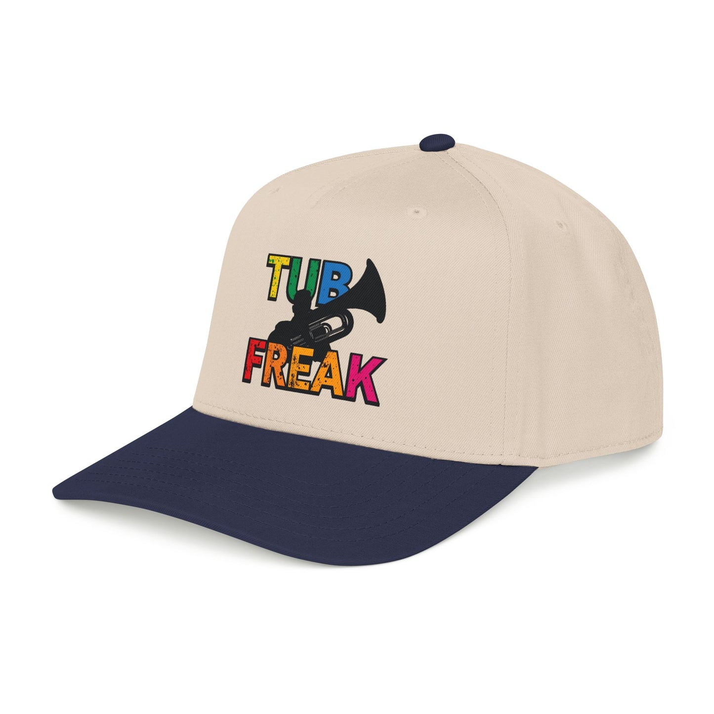 Tuba Player Baseball Cap — Colorful Retro Band Embroidered Hat