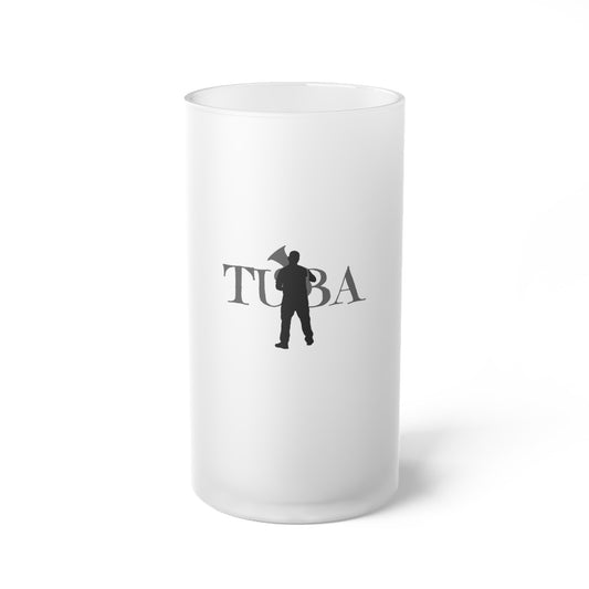 "Tuba" Frosted Glass Beer Mug