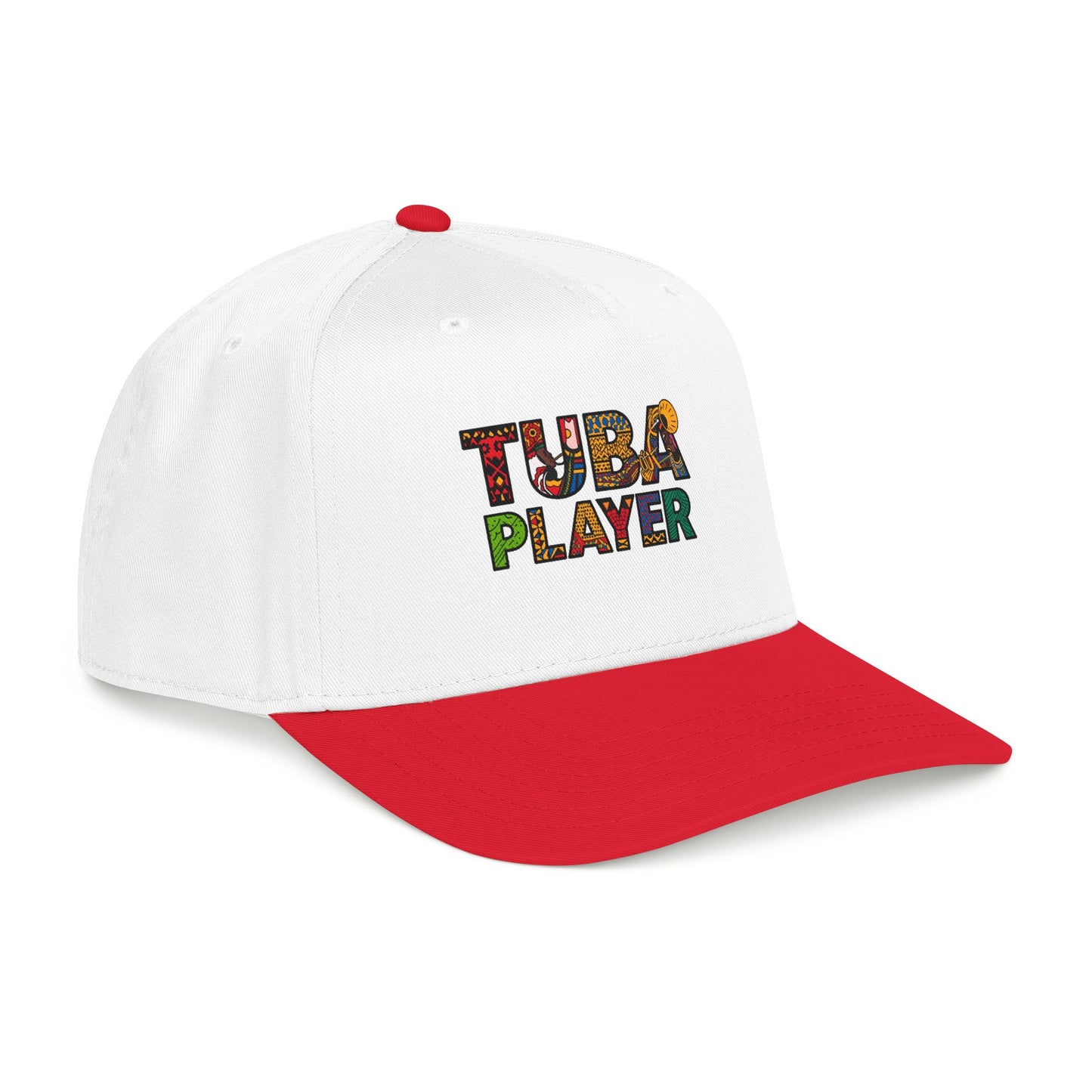 Tuba Player Baseball Cap — Colorful Retro Band Embroidered Hat
