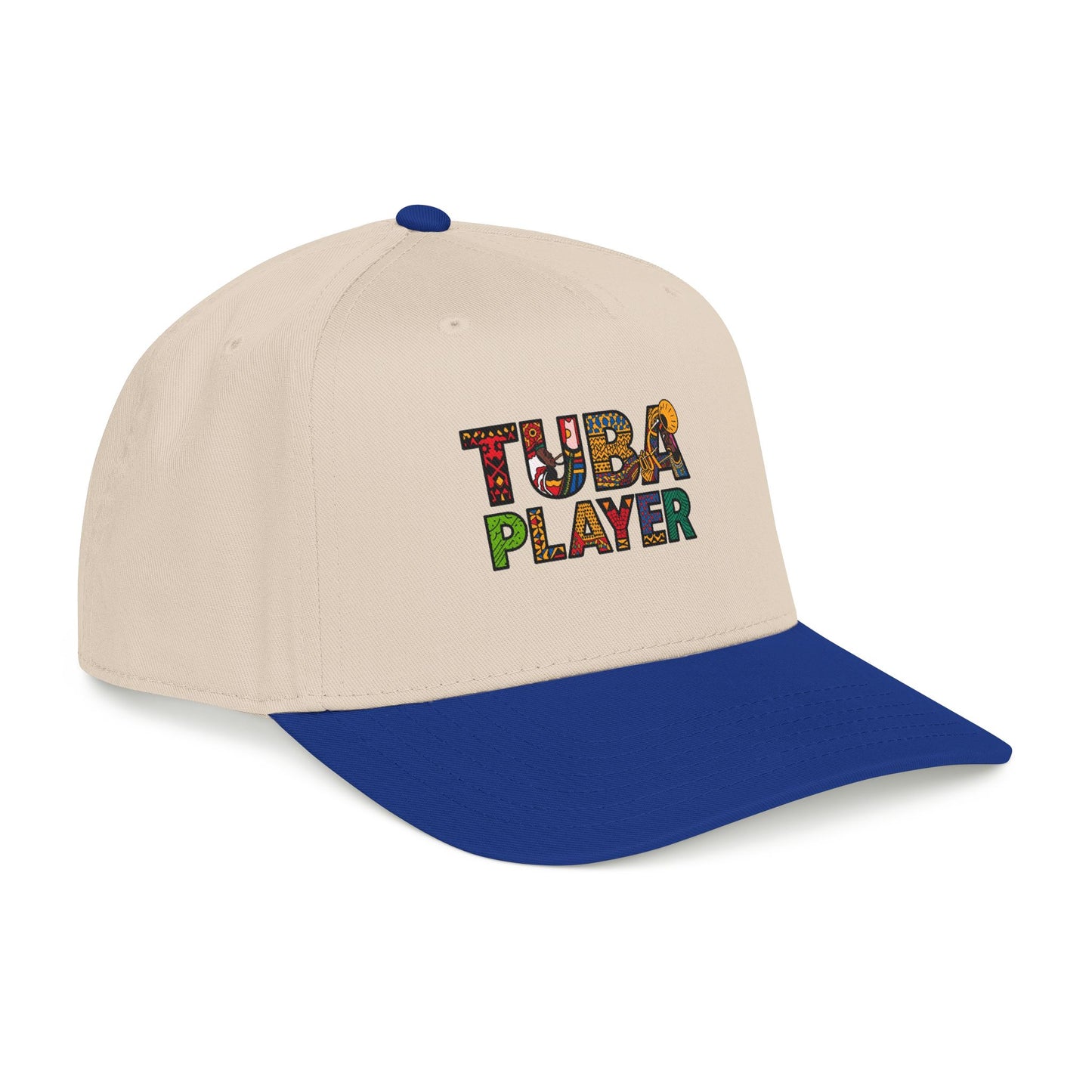 Tuba Player Baseball Cap — Colorful Retro Band Embroidered Hat