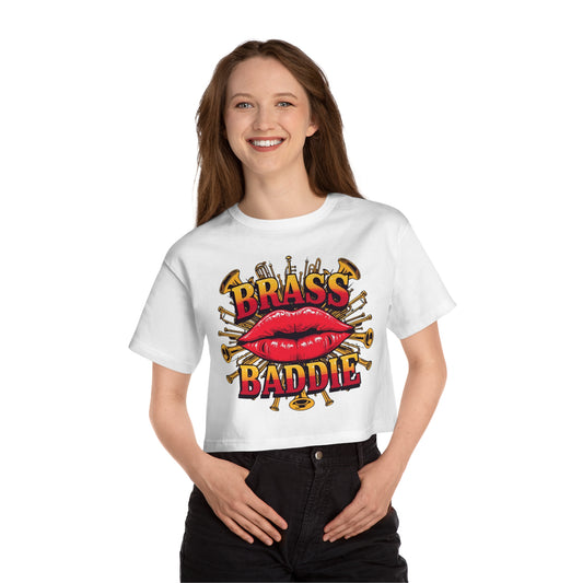 "Brass Baddie" Vintage Champion Cropped T-Shirt