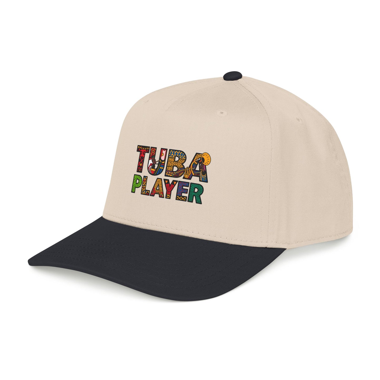 Tuba Player Baseball Cap — Colorful Retro Band Embroidered Hat