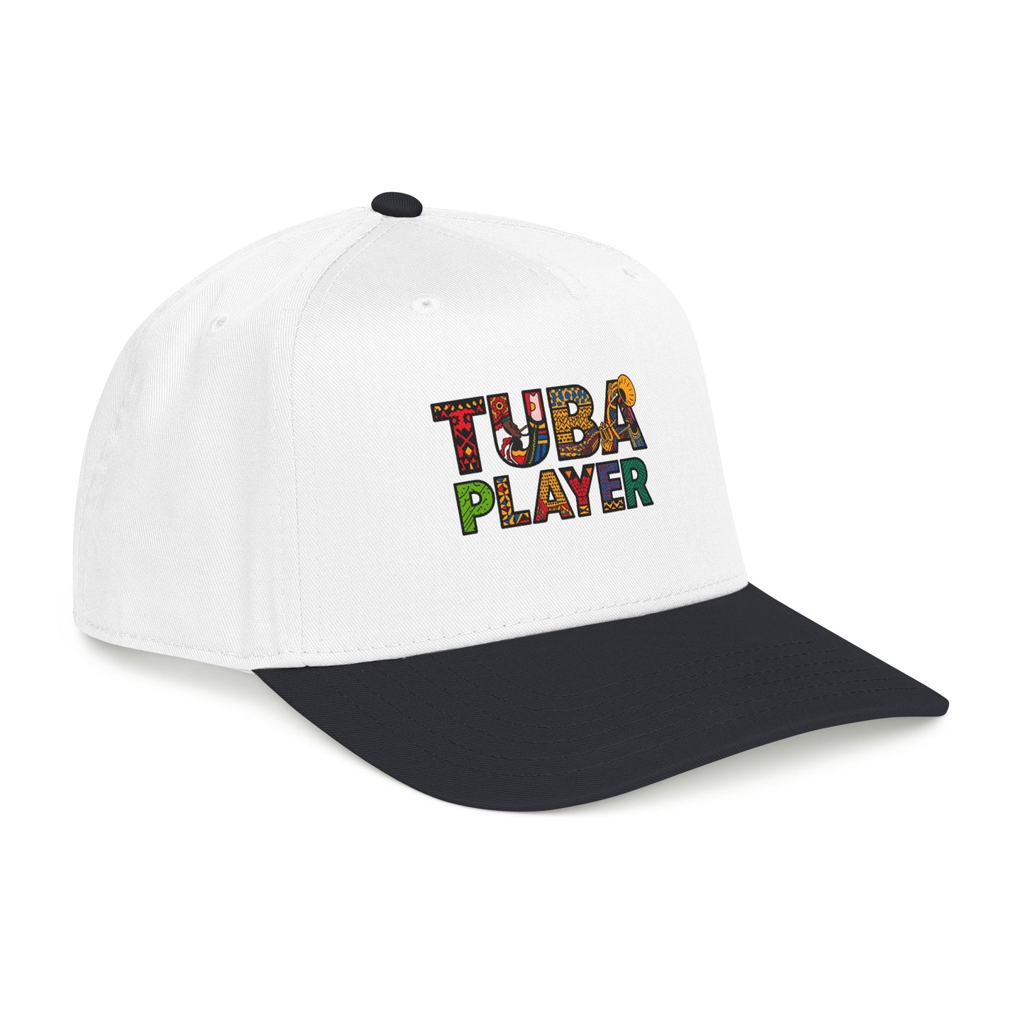 Tuba Player Baseball Cap — Colorful Retro Band Embroidered Hat