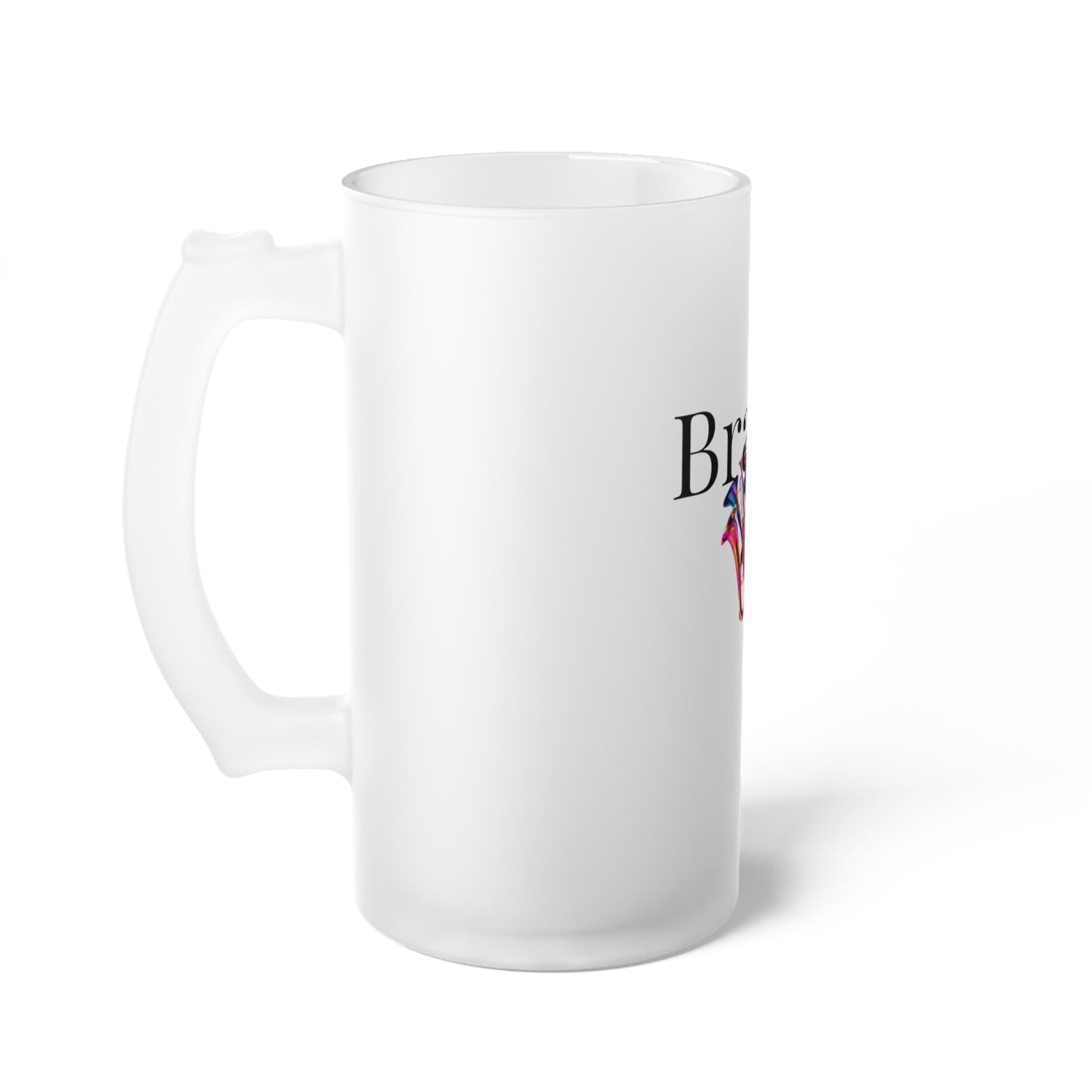 "Brassy" Frosted Glass Beer Mug