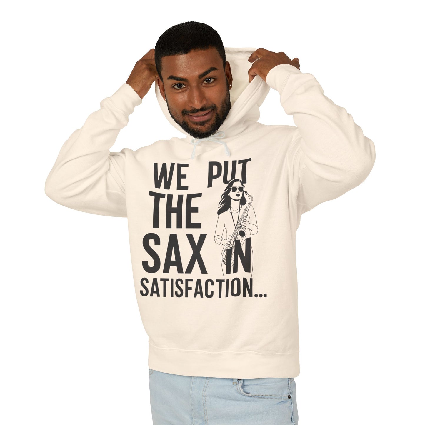 "Sax In Satisfaction" Unisex Lightweight Hooded Sweatshirt