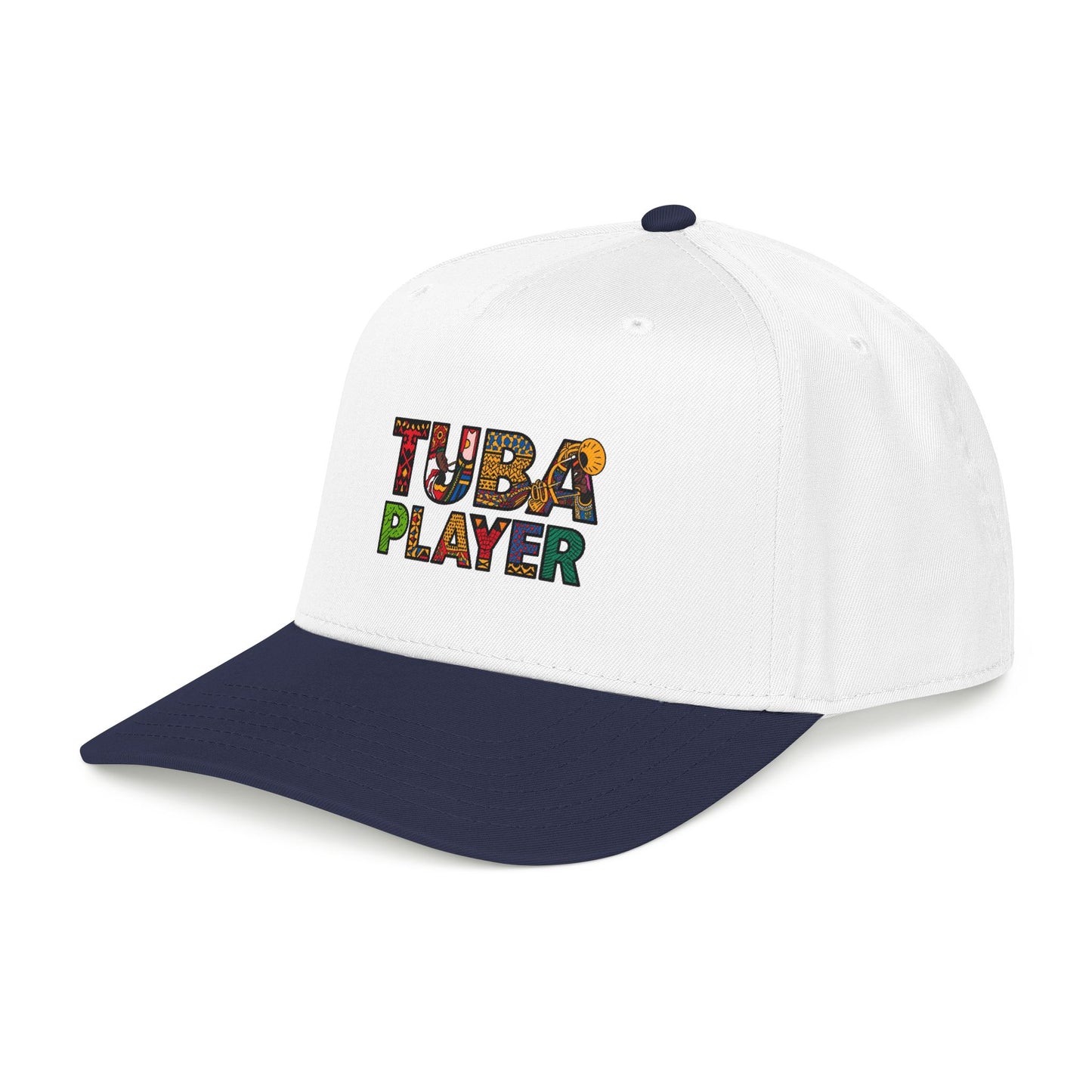 Tuba Player Baseball Cap — Colorful Retro Band Embroidered Hat