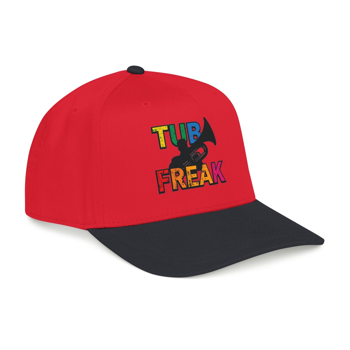 Tuba Player Baseball Cap — Colorful Retro Band Embroidered Hat