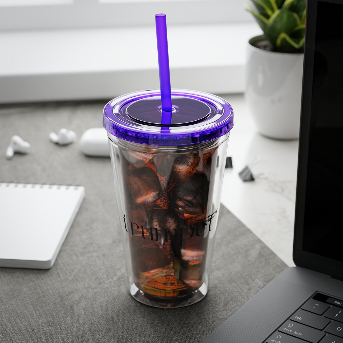 Sun-splash Tumbler with Straw, 16 oz.