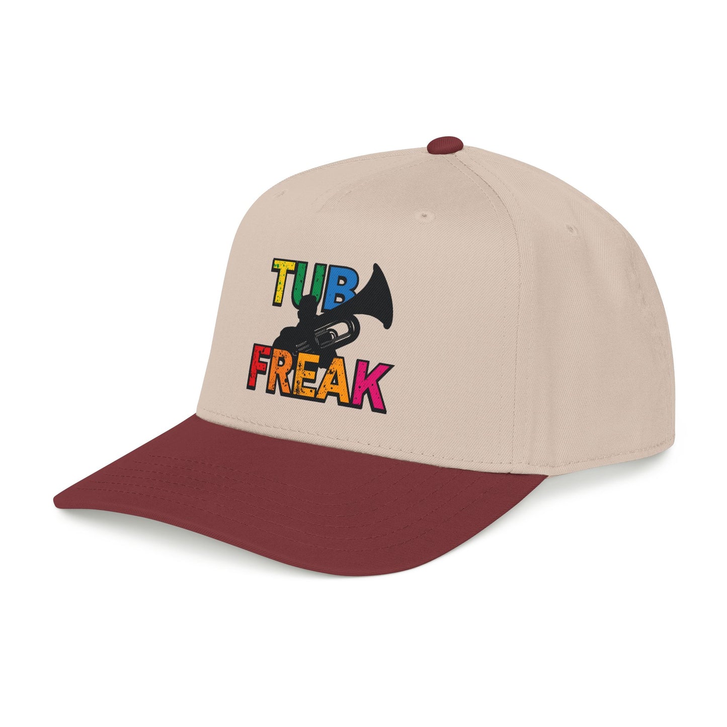 Tuba Player Baseball Cap — Colorful Retro Band Embroidered Hat