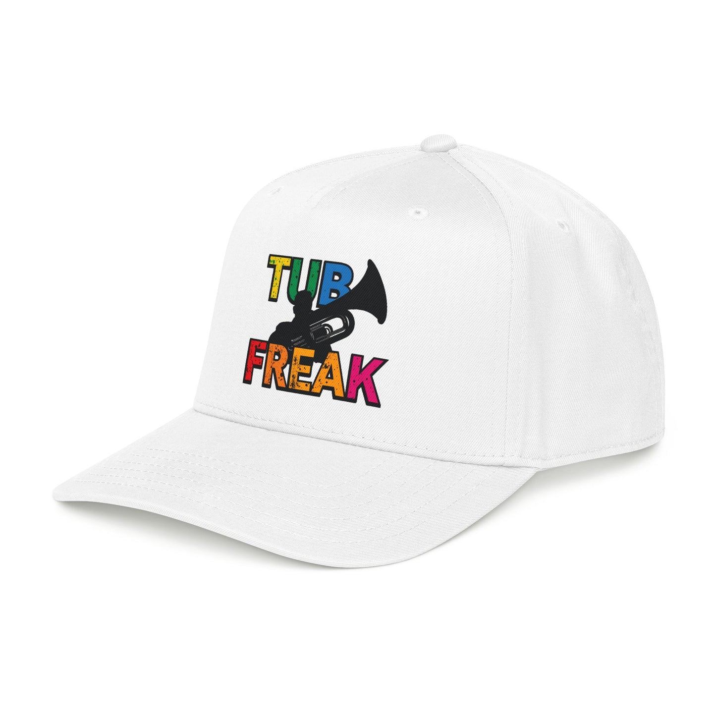 Tuba Player Baseball Cap — Colorful Retro Band Embroidered Hat
