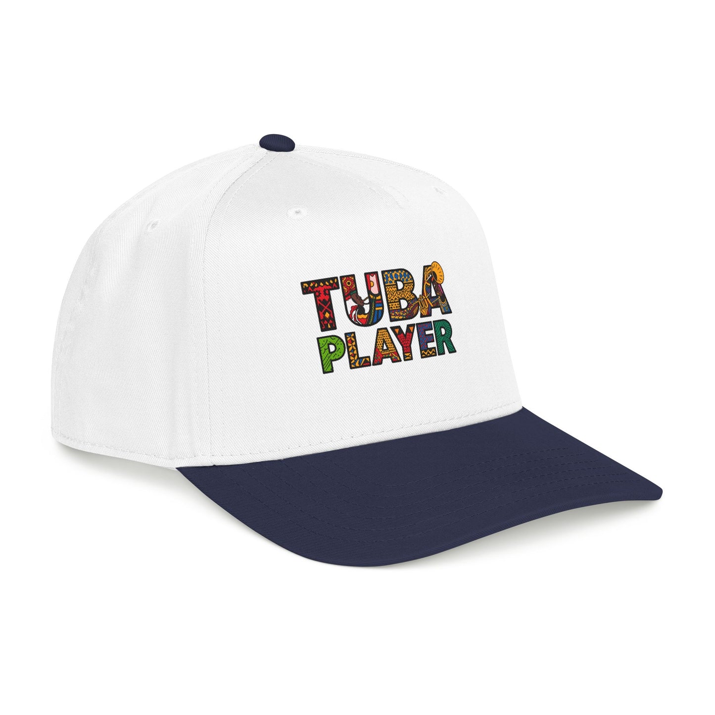 Tuba Player Baseball Cap — Colorful Retro Band Embroidered Hat