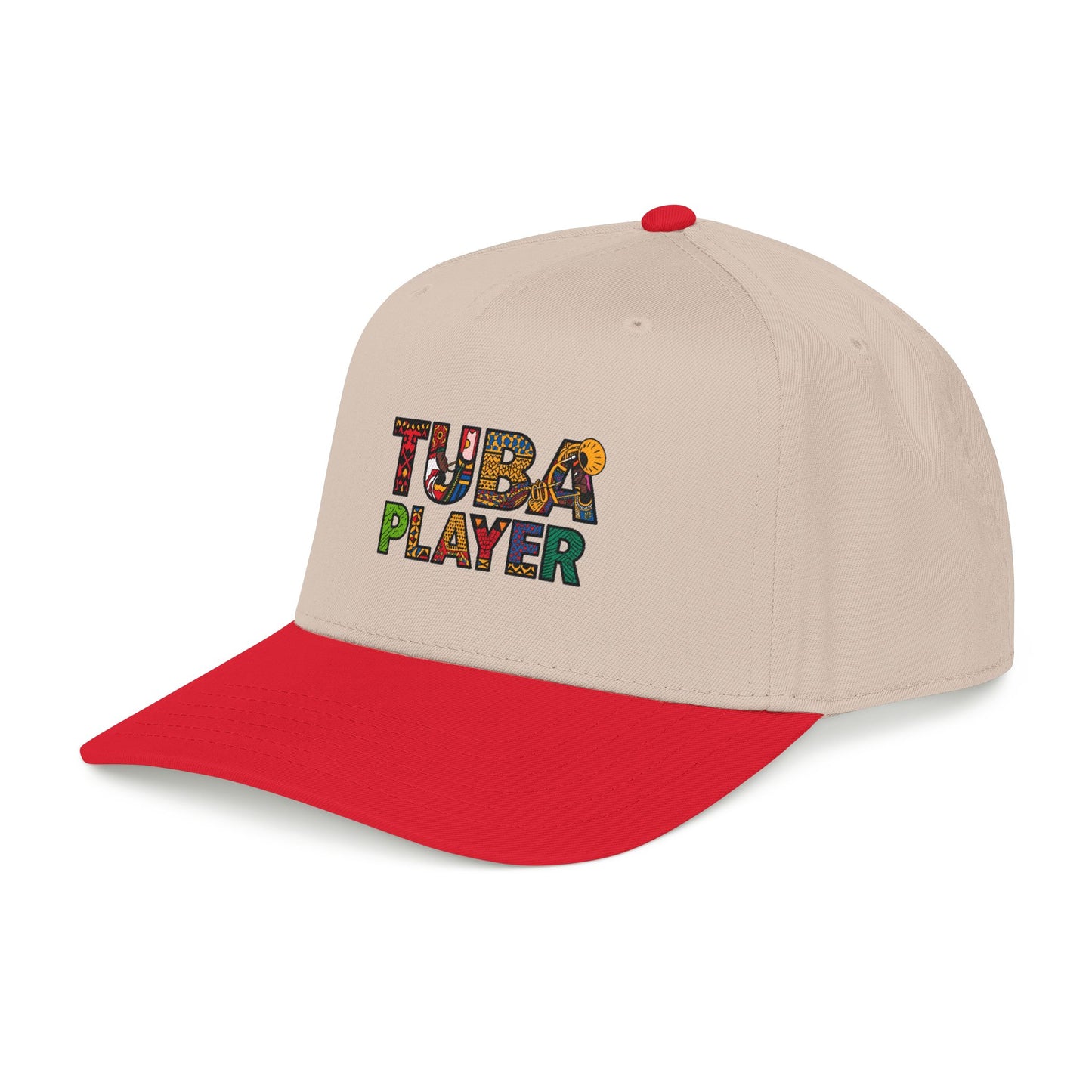Tuba Player Baseball Cap — Colorful Retro Band Embroidered Hat