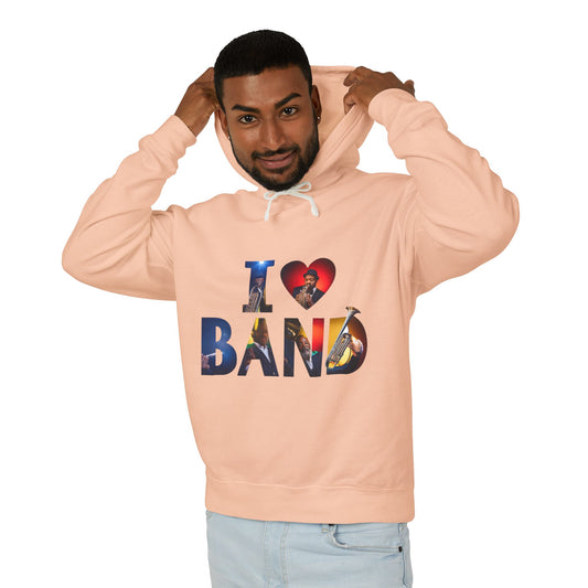 I Love Band Unisex Lightweight Hooded Sweatshirt