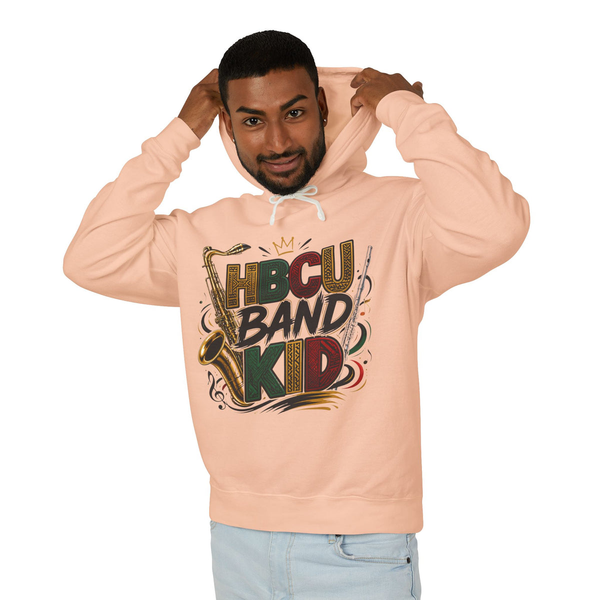 "HBCU Band Kid" Unisex Lightweight Hooded Sweatshirt