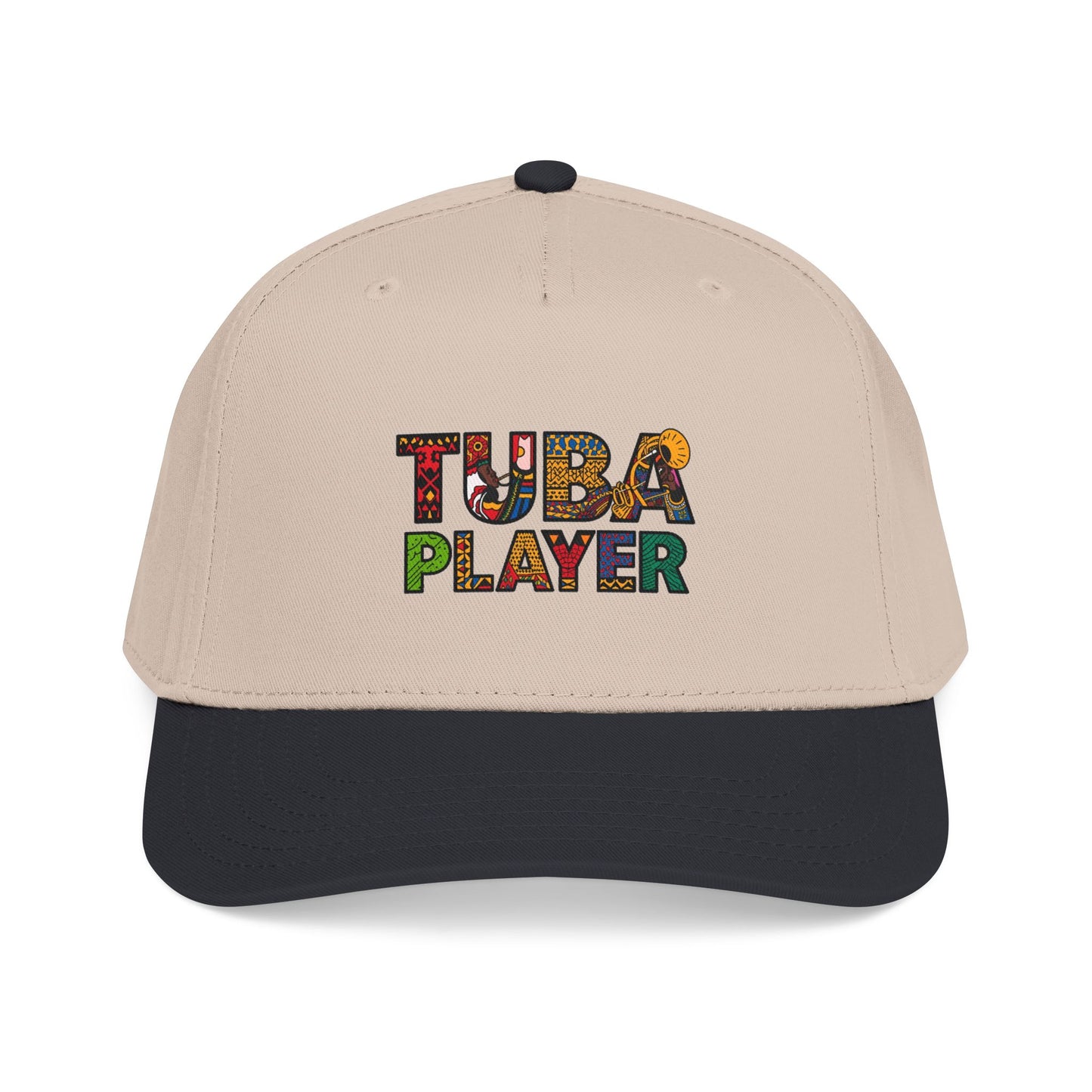 Tuba Player Baseball Cap — Colorful Retro Band Embroidered Hat