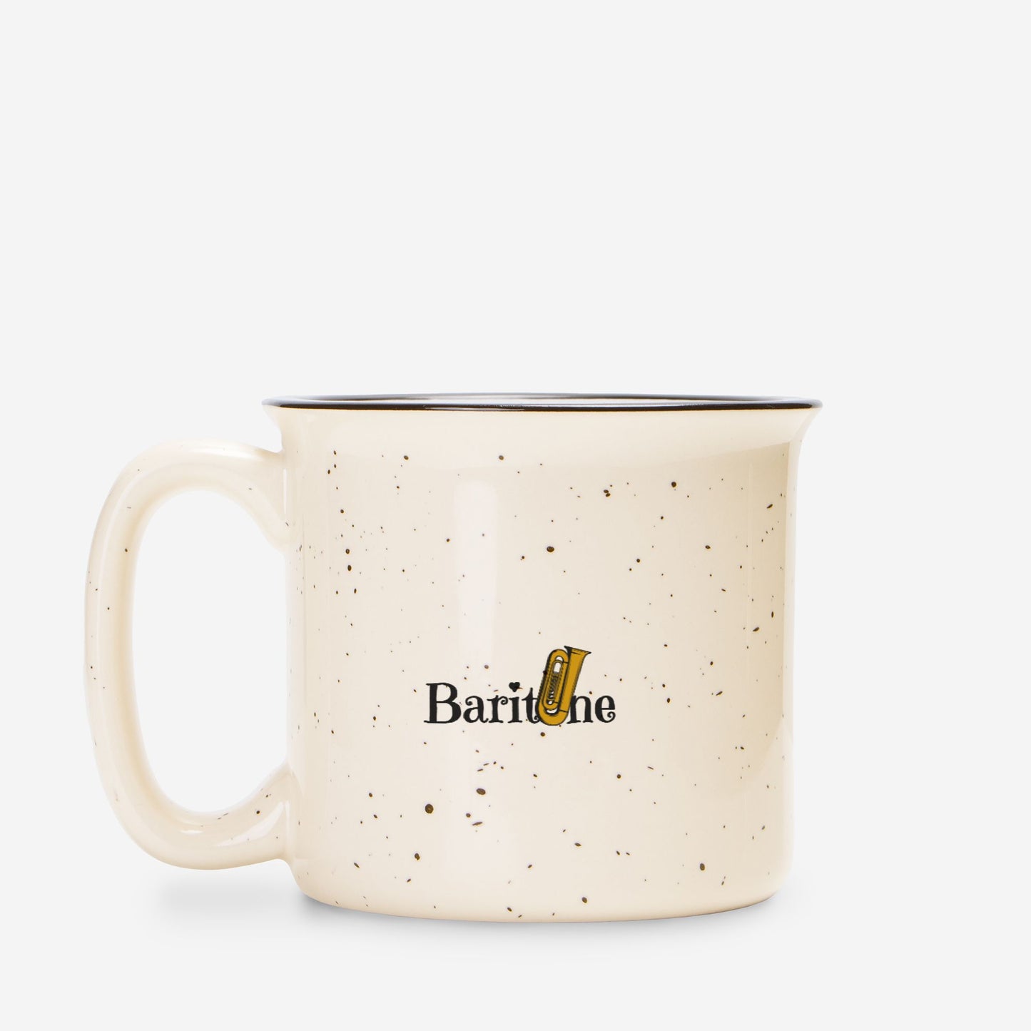 "Baritone" Ceramic Camp Mug Speckled Cream 13 oz