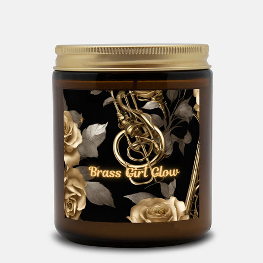 "Brass Girl Glow" Candle Amber Jar 9 oz