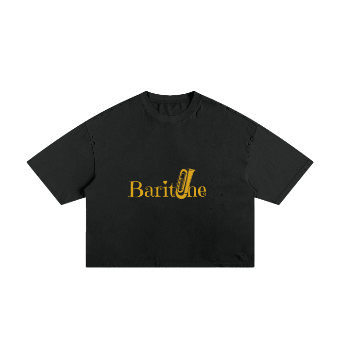 Unisex "Baritone" Classic Frayed Boxy Tee