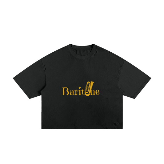 Unisex "Baritone" Classic Frayed Boxy Tee