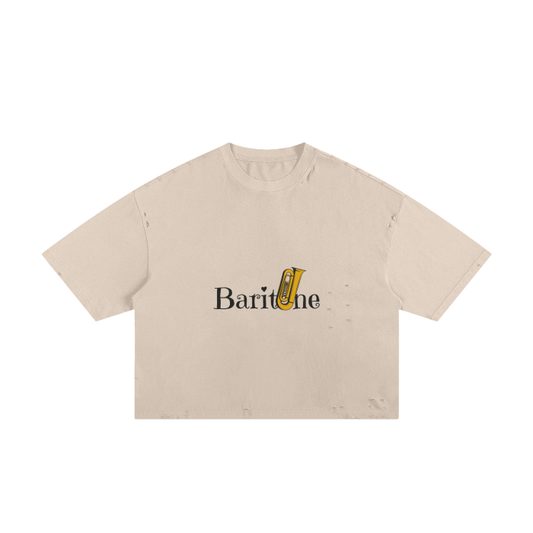 Unisex "Baritone" Classic Frayed Boxy Tee