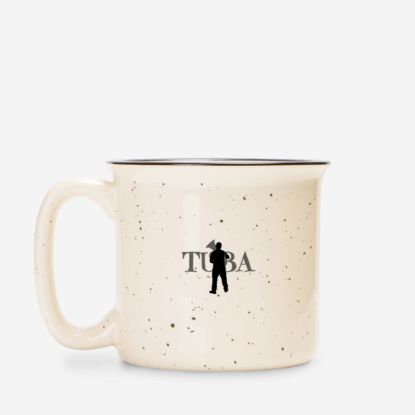 "Tuba" Ceramic Camp Mug Speckled Cream 13 oz