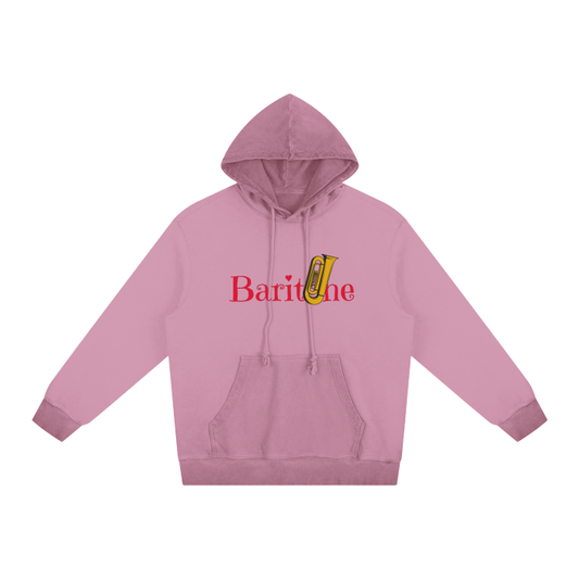 "Baritone" Ombre Vintage Stone Washed Color-pointed Hoodie