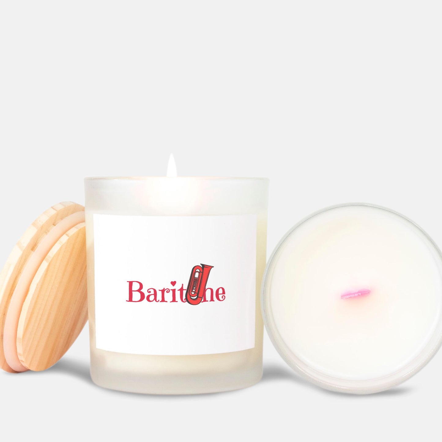 "Baritone" Candle Frosted (Pink Wick) Glass