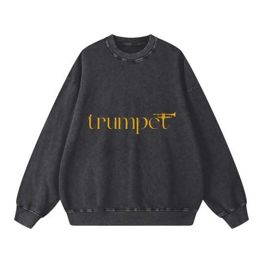 "Trumpet" Unisex Acid Wash Oversize Sweatshirt