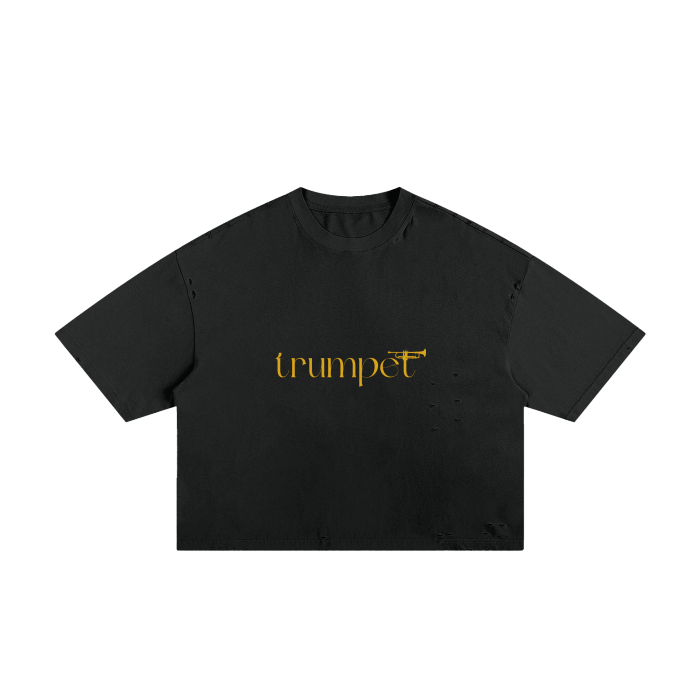 Unisex "Trumpet" Classic Frayed Boxy Tee